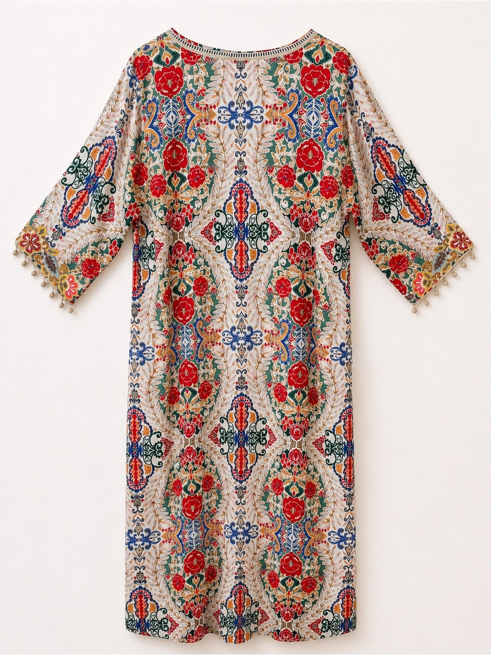 Soft Surroundings Ipanema Embroidered Beaded Caftan Maxi dress in Rio Rainbow - Picture 2 of 16